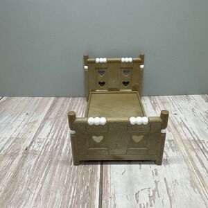Vintage Sylvanian Families (Calico Critters) Bed Rustic Hearts